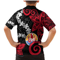Tahiti Heiva Festival Family Matching Mermaid Dress and Hawaiian Shirt Floral Pattern With Coat Of Arms LT05 - Polynesian Pride