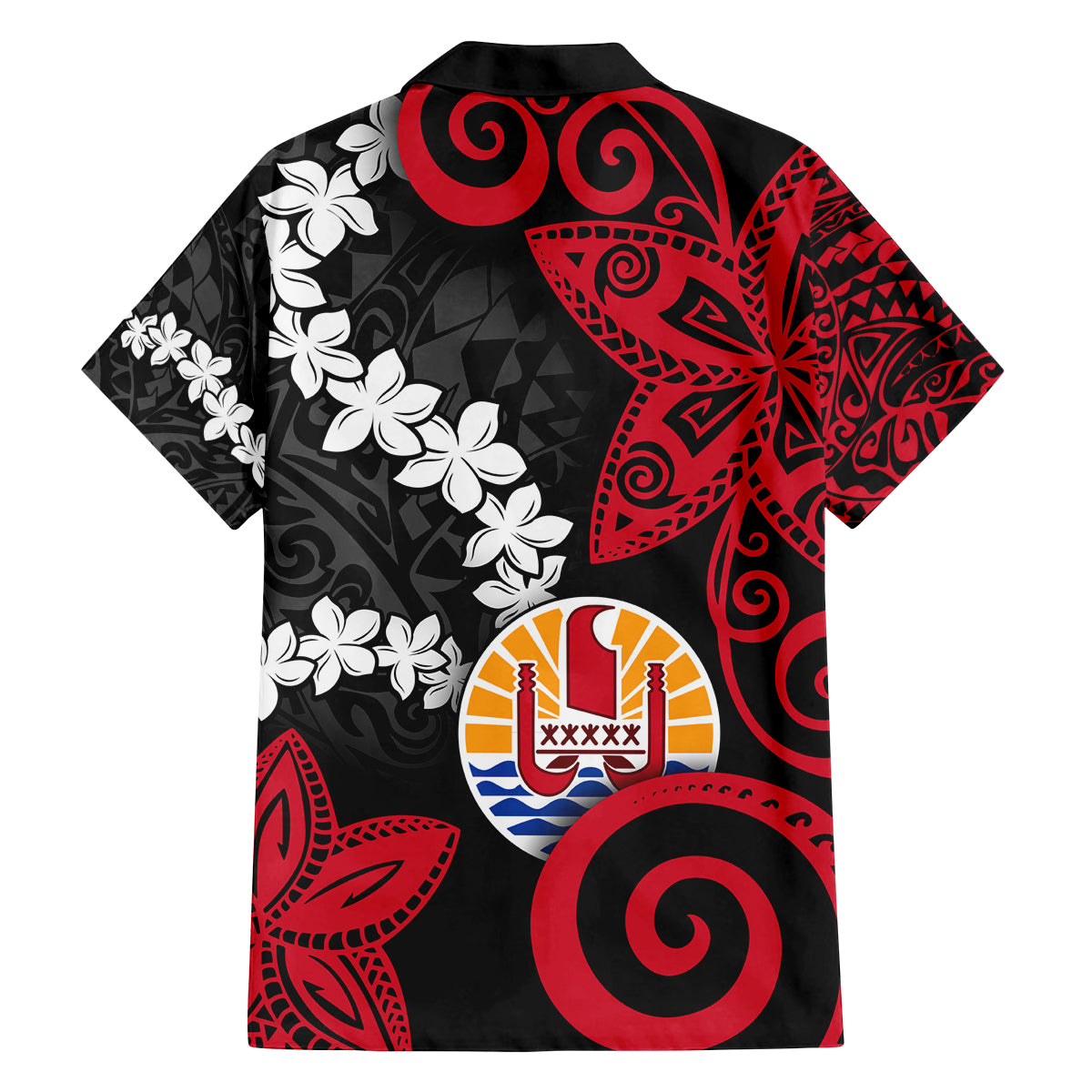 Tahiti Heiva Festival Family Matching Tank Maxi Dress and Hawaiian Shirt Floral Pattern With Coat Of Arms LT05 - Polynesian Pride