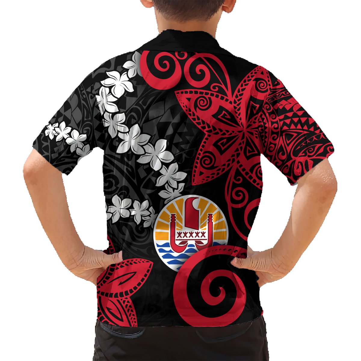 Tahiti Heiva Festival Hawaiian Shirt Floral Pattern With Coat Of Arms LT05 - Polynesian Pride