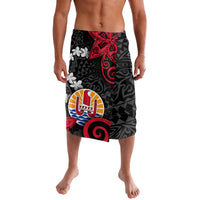 Tahiti Heiva Festival Lavalava Floral Pattern With Coat Of Arms