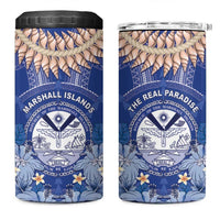 Marshall Islands Jemenei Day 4 in 1 Can Cooler Tumbler Polynesian Tribal Tattoo Seashell Necklace LT05 One Size: 16 oz Blue - Polynesian Pride