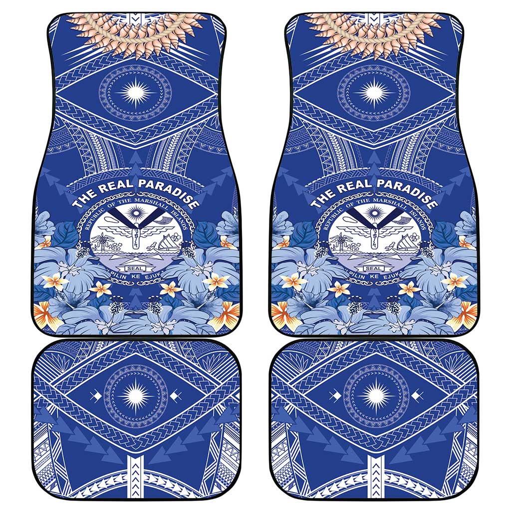 Marshall Islands Jemenei Day Car Mats Polynesian Tribal Tattoo Seashell Necklace