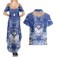 Marshall Islands Jemenei Day Couples Matching Summer Maxi Dress and Hawaiian Shirt Polynesian Tribal Tattoo Seashell Necklace LT05 - Polynesian Pride