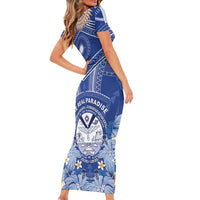 Marshall Islands Jemenei Day Family Matching Short Sleeve Bodycon Dress and Hawaiian Shirt Polynesian Tribal Tattoo Seashell Necklace LT05 - Polynesian Pride