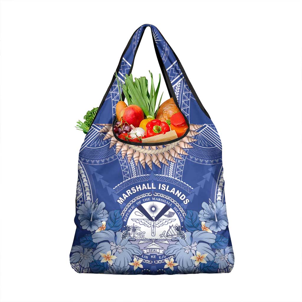 Marshall Islands Jemenei Day Grocery Bag Polynesian Tribal Tattoo Seashell Necklace LT05 1-pack One Size Blue - Polynesian Pride