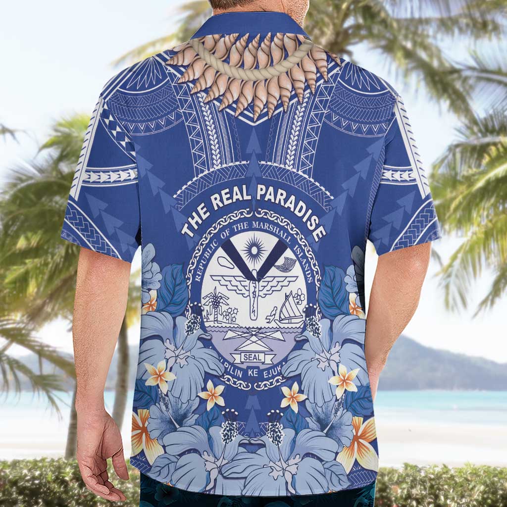 Marshall Islands Jemenei Day Hawaiian Shirt Polynesian Tribal Tattoo Seashell Necklace