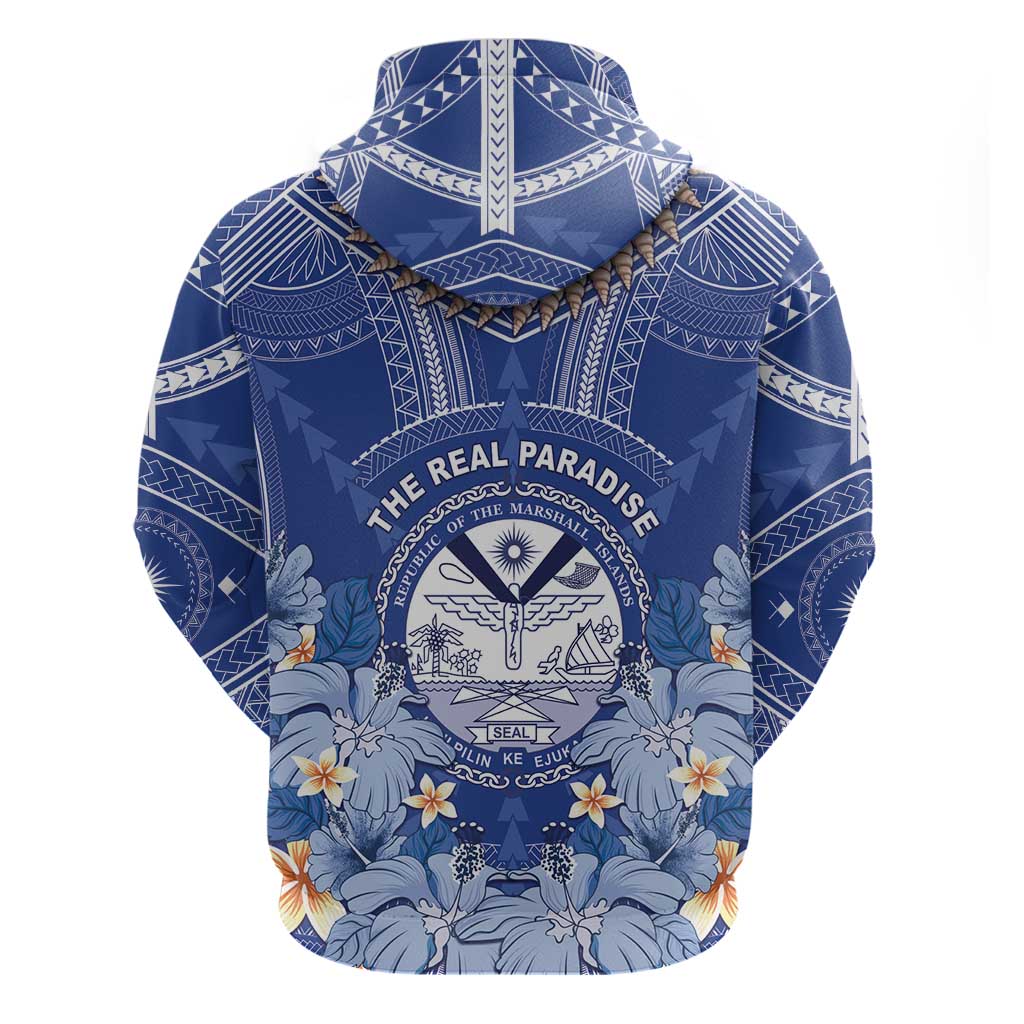 Marshall Islands Jemenei Day Hoodie Polynesian Tribal Tattoo Seashell Necklace