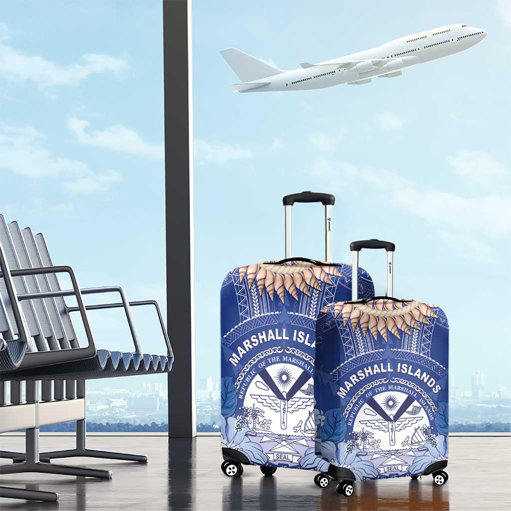 Marshall Islands Jemenei Day Luggage Cover Polynesian Tribal Tattoo Seashell Necklace