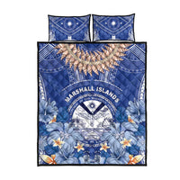 Marshall Islands Jemenei Day Quilt Bed Set Polynesian Tribal Tattoo Seashell Necklace