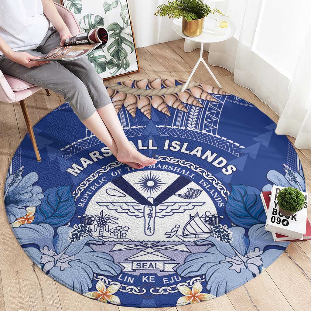 Marshall Islands Jemenei Day Round Carpet Polynesian Tribal Tattoo Seashell Necklace