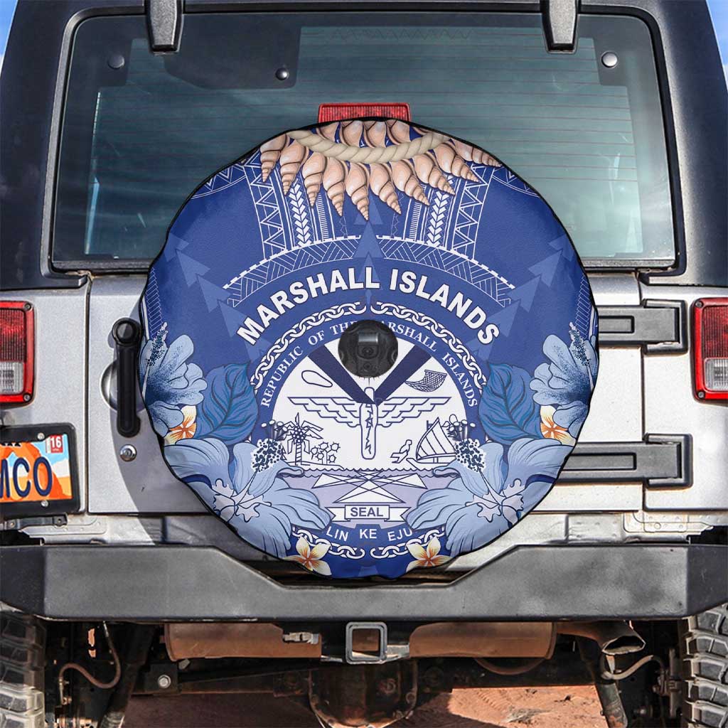 Marshall Islands Jemenei Day Spare Tire Cover Polynesian Tribal Tattoo Seashell Necklace