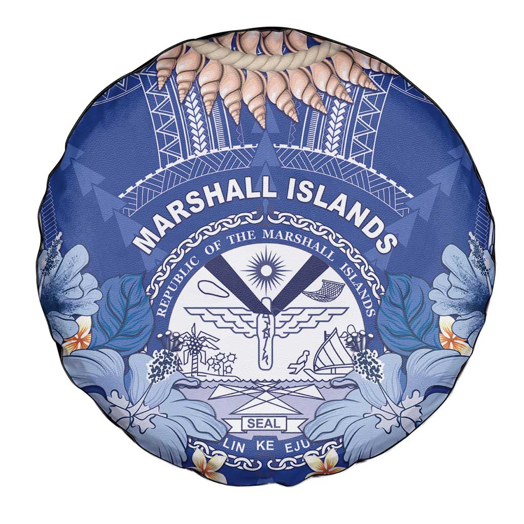 Marshall Islands Jemenei Day Spare Tire Cover Polynesian Tribal Tattoo Seashell Necklace