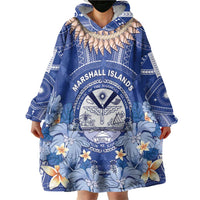 Marshall Islands Jemenei Day Wearable Blanket Hoodie Polynesian Tribal Tattoo Seashell Necklace