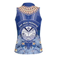 Marshall Islands Jemenei Day Women Sleeveless Polo Shirt Polynesian Tribal Tattoo Seashell Necklace LT05 - Polynesian Pride