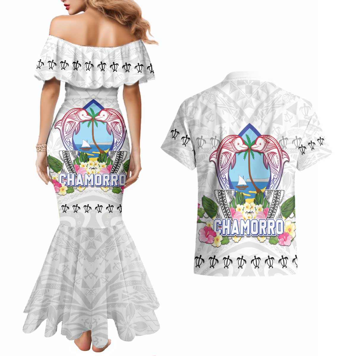 Guam Chamorro Liberation Day Couples Matching Mermaid Dress and Hawaiian Shirt 81st Anniversary LT05