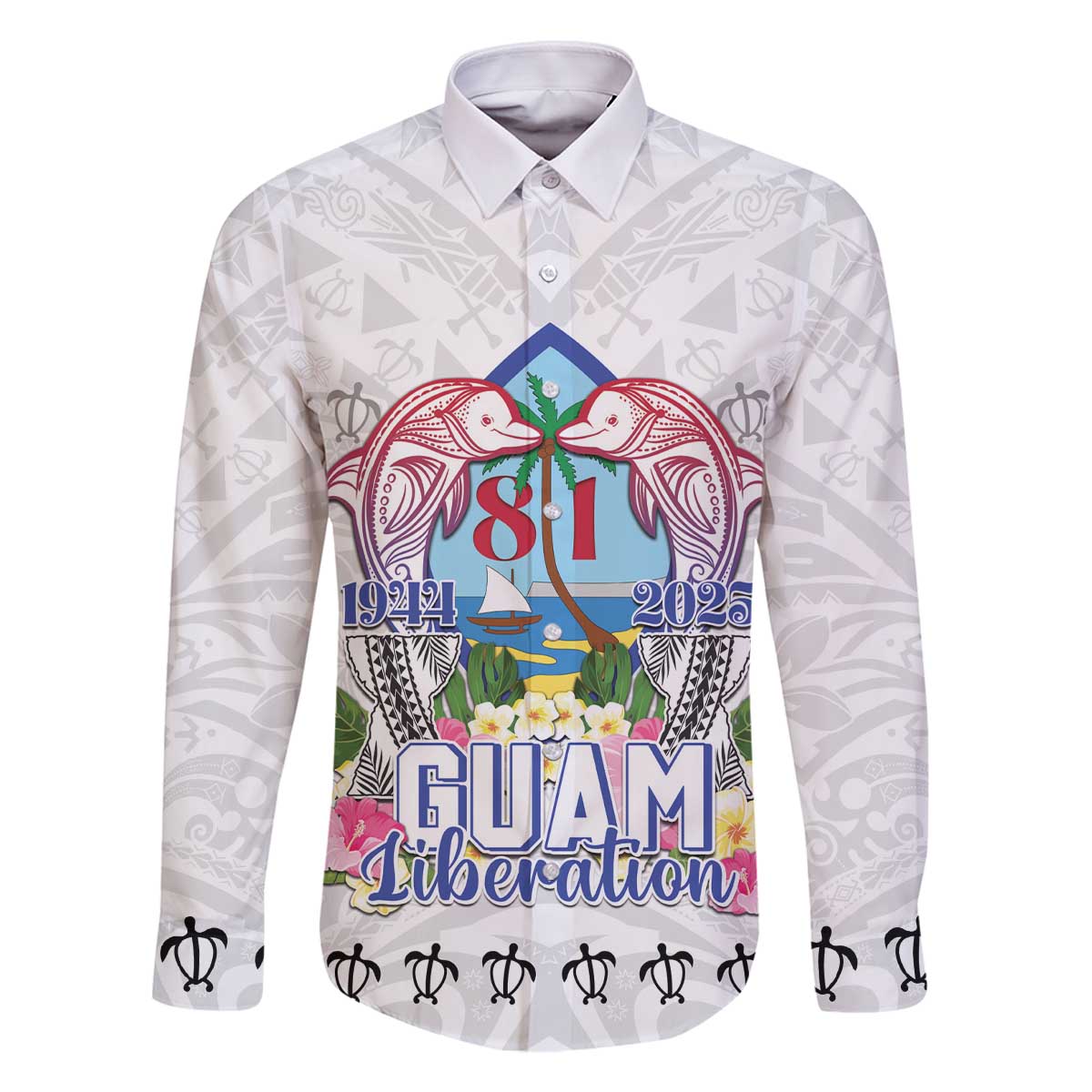 Guam Chamorro Liberation Day Family Matching Off The Shoulder Long Sleeve Dress and Hawaiian Shirt 81st Anniversary LT05