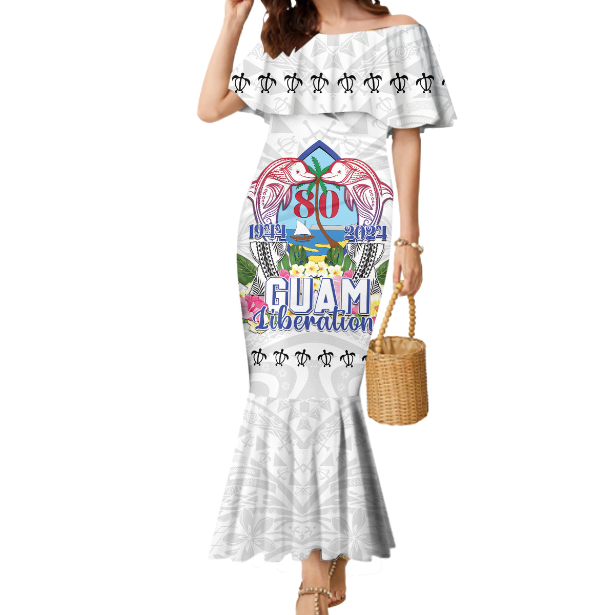 Guam Chamorro Liberation Day Mermaid Dress 80th Anniversary