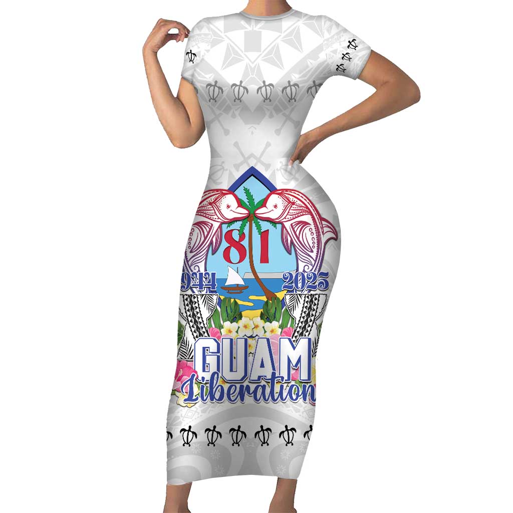 Guam Chamorro Liberation Day Short Sleeve Bodycon Dress 81st Anniversary LT05