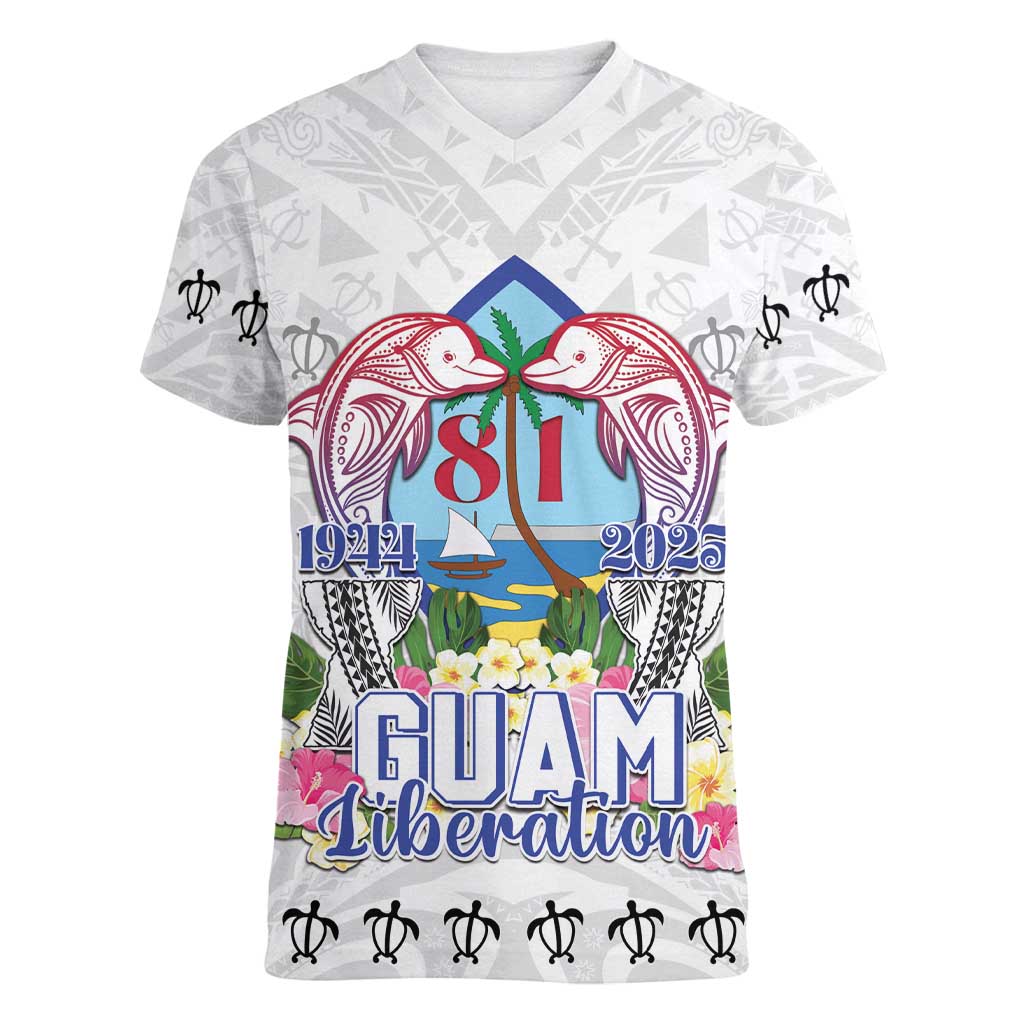 Guam Chamorro Liberation Day Women V-Neck T-Shirt 81st Anniversary LT05