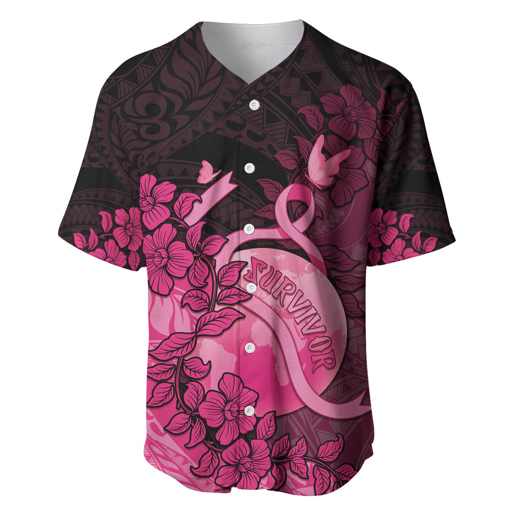 Personalised Cancer Fighter Baseball Jersey I Beat Cancer LT05 Pink - Polynesian Pride