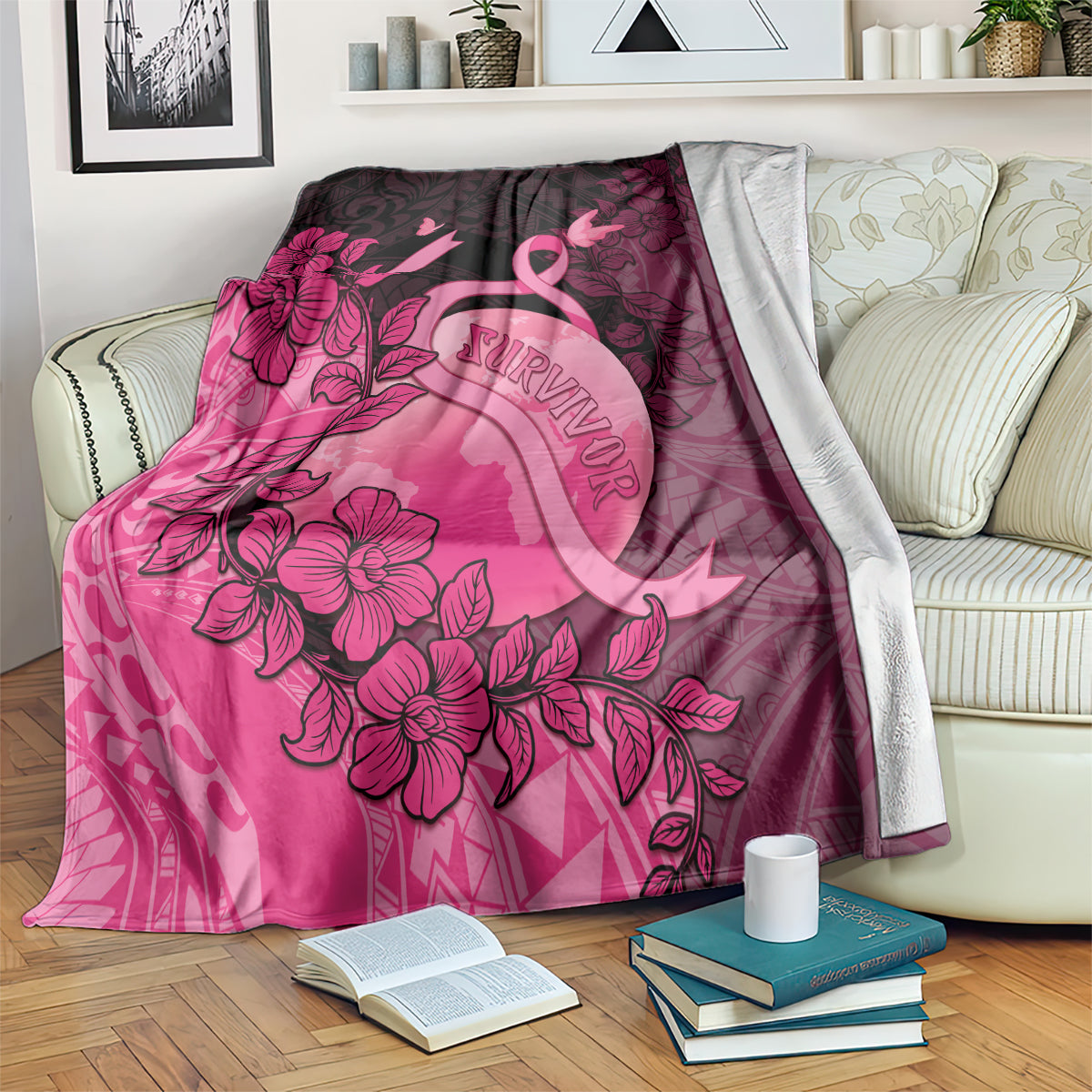Cancer Fighter Blanket I Beat Cancer LT05 Pink - Polynesian Pride