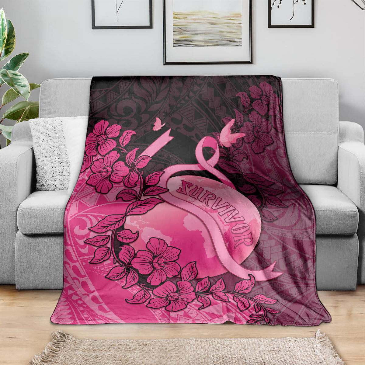 Cancer Fighter Blanket I Beat Cancer LT05 - Polynesian Pride
