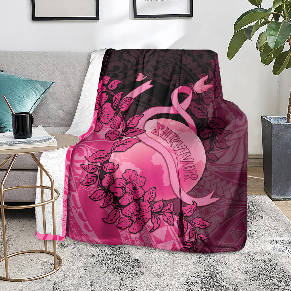 Cancer Fighter Blanket I Beat Cancer LT05 - Polynesian Pride