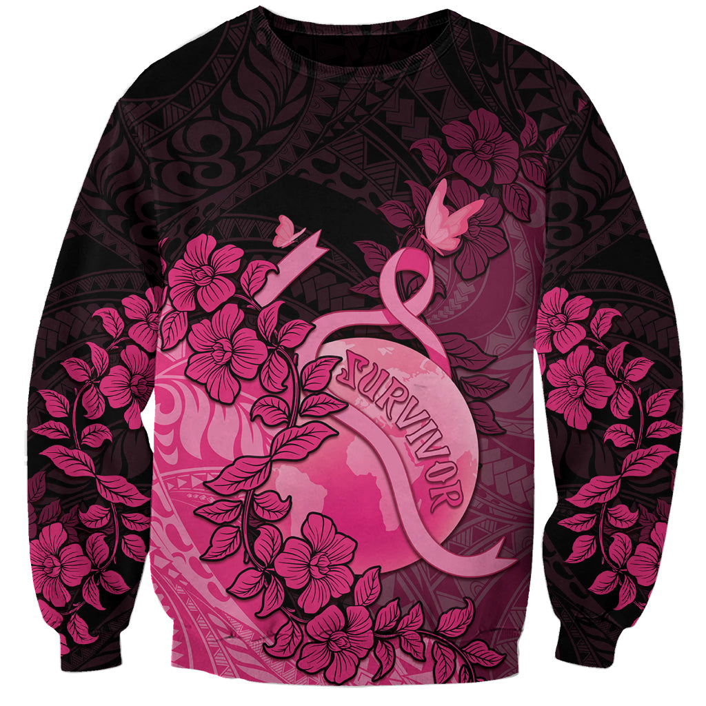 Personalised Cancer Fighter Sweatshirt I Beat Cancer LT05 Unisex Pink - Polynesian Pride