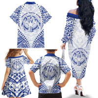 Northern Mariana Islands Liberation Day Family Matching Off The Shoulder Long Sleeve Dress and Hawaiian Shirt 79th Anniversary
