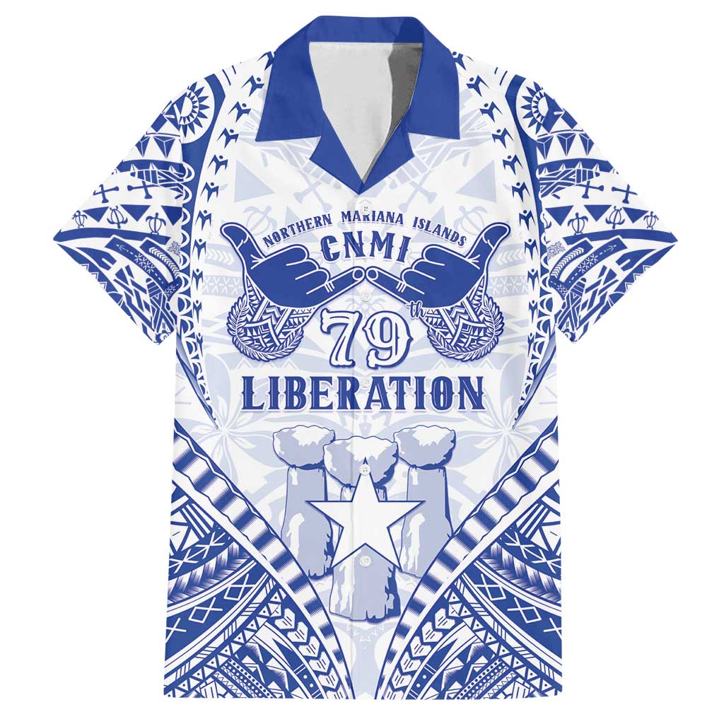Northern Mariana Islands Liberation Day Family Matching Off Shoulder Short Dress and Hawaiian Shirt 79th Anniversary