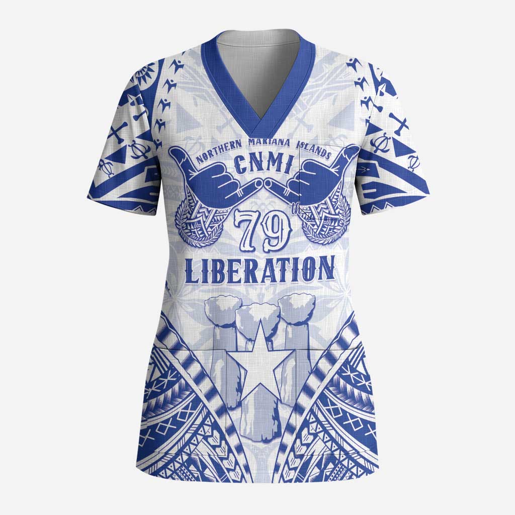 Northern Mariana Islands Liberation Day Scrub Top 79th Anniversary - Polynesian Pride