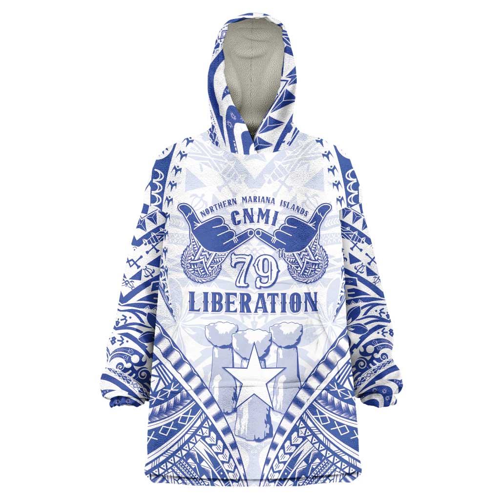 Northern Mariana Islands Liberation Day Wearable Blanket Hoodie 79th Anniversary