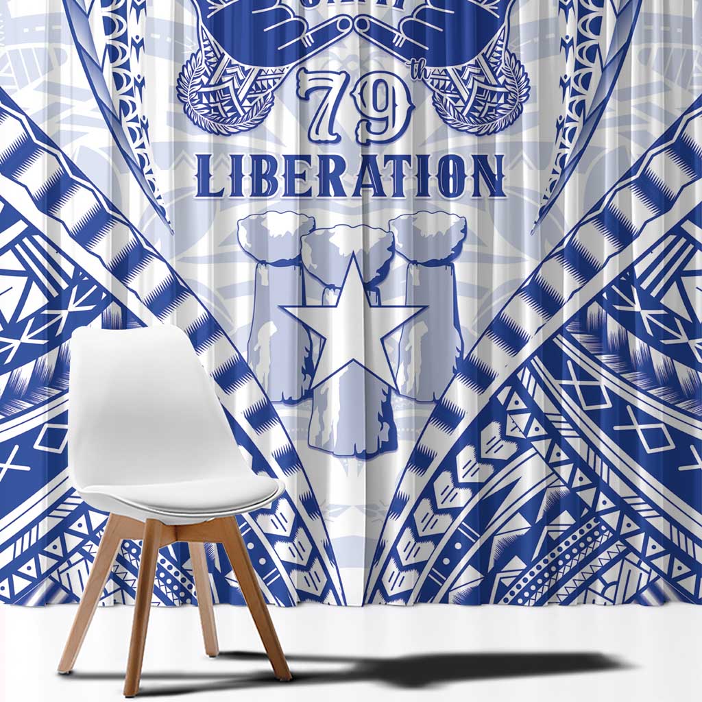 Northern Mariana Islands Liberation Day Window Curtain 79th Anniversary LT05 - Polynesian Pride