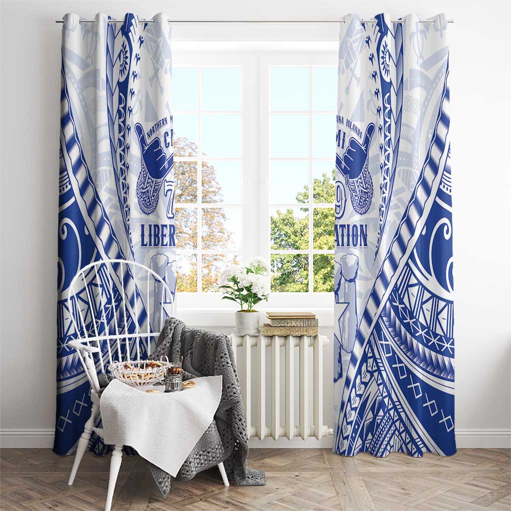 Northern Mariana Islands Liberation Day Window Curtain 79th Anniversary LT05 - Polynesian Pride