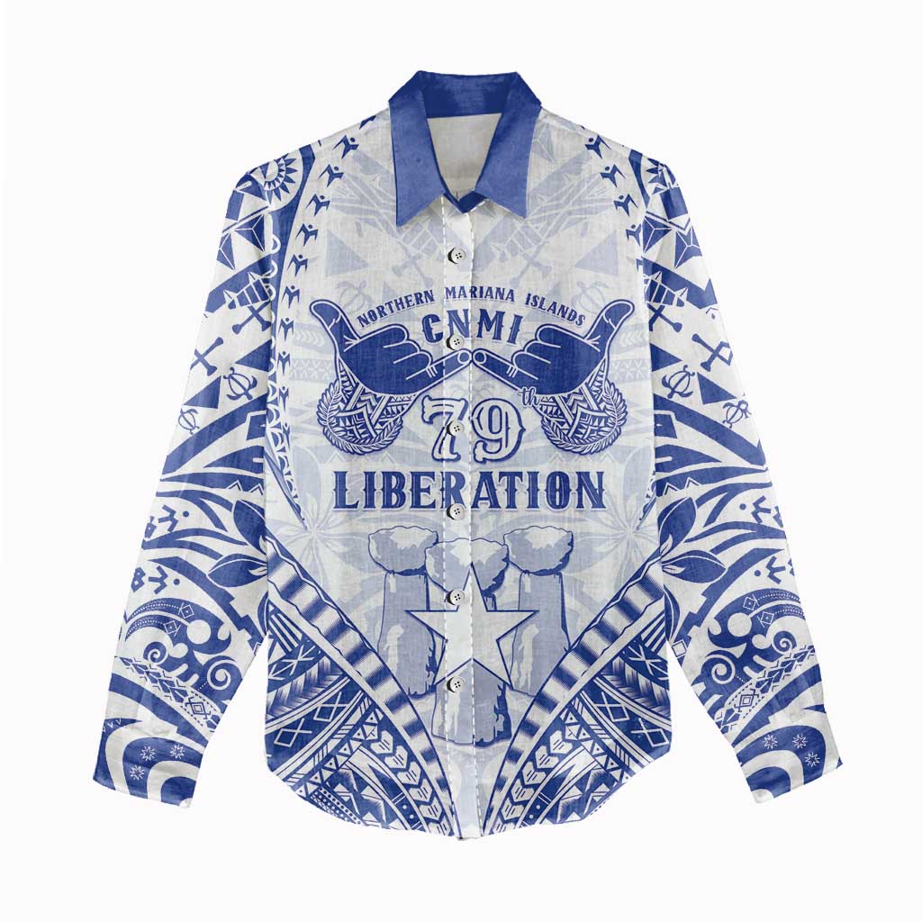 Northern Mariana Islands Liberation Day Women Casual Shirt 79th Anniversary