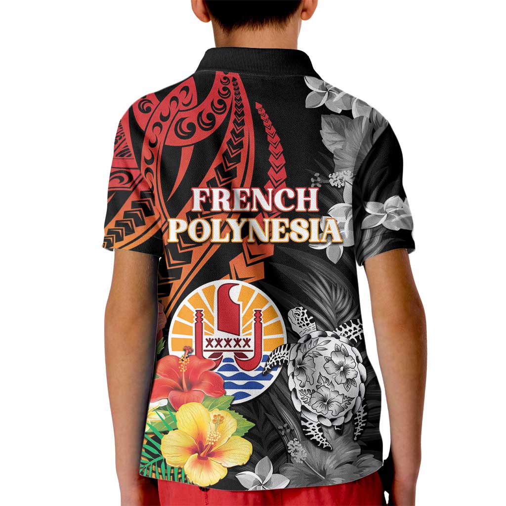 French Polynesia Bastille Day Kid Polo Shirt Tropical Turtle Hibiscus Polynesian Pattern LT05 - Polynesian Pride