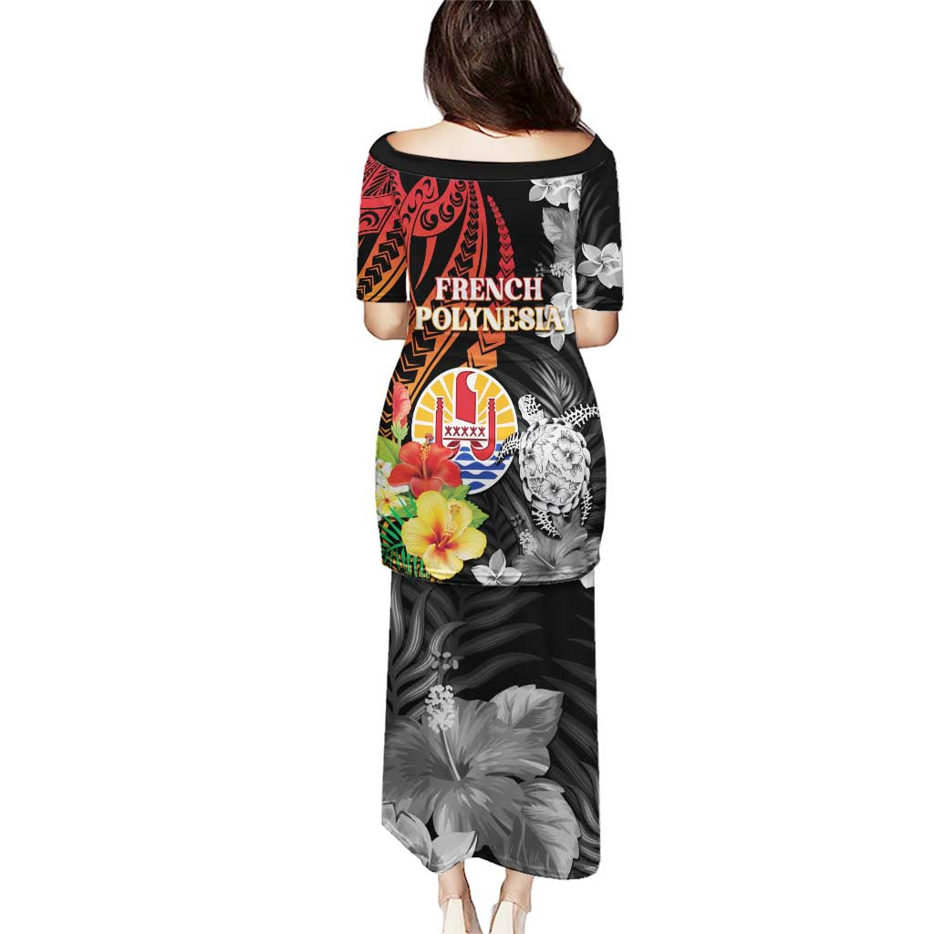 French Polynesia Bastille Day Puletasi Tropical Turtle Hibiscus Polynesian Pattern