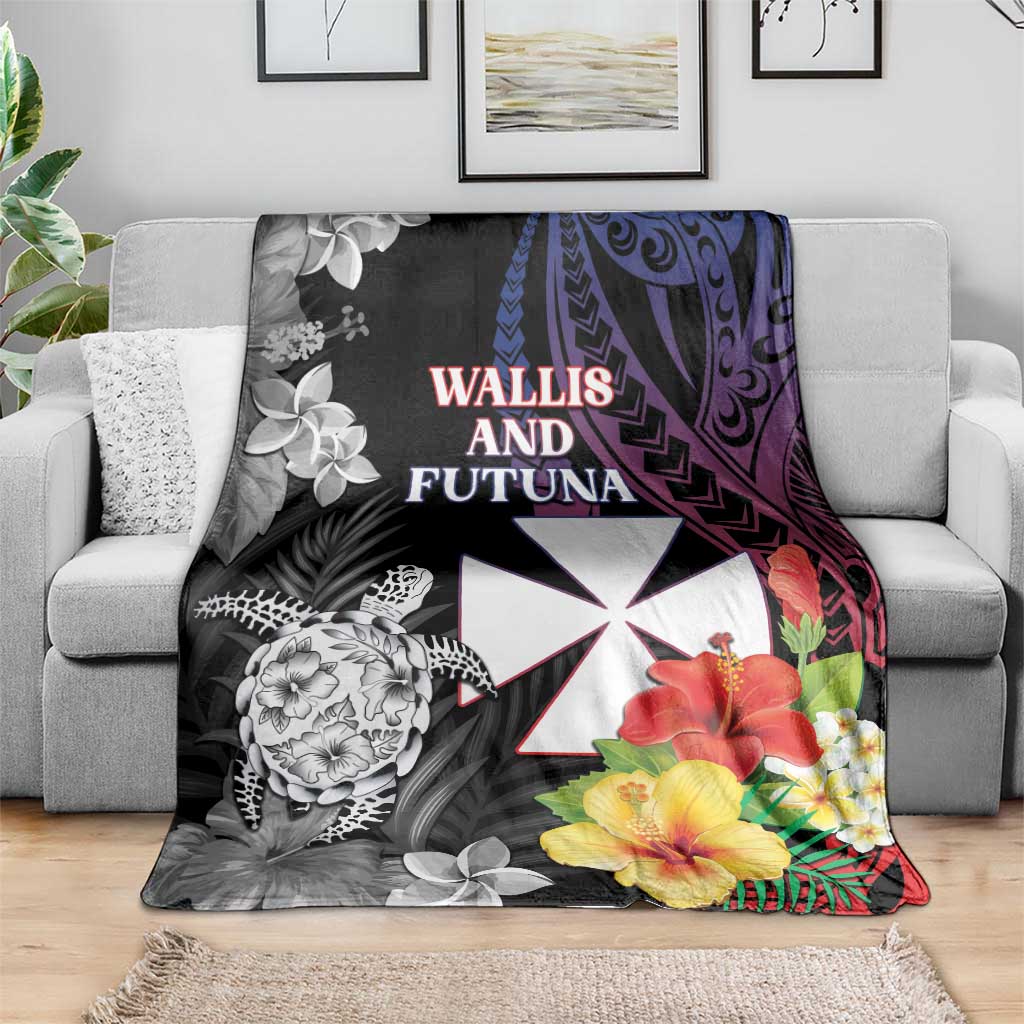 Wallis and Futuna Bastille Day Blanket Tropical Turtle Hibiscus Polynesian Pattern LT05 - Polynesian Pride
