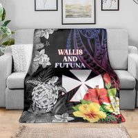 Wallis and Futuna Bastille Day Blanket Tropical Turtle Hibiscus Polynesian Pattern LT05 - Polynesian Pride