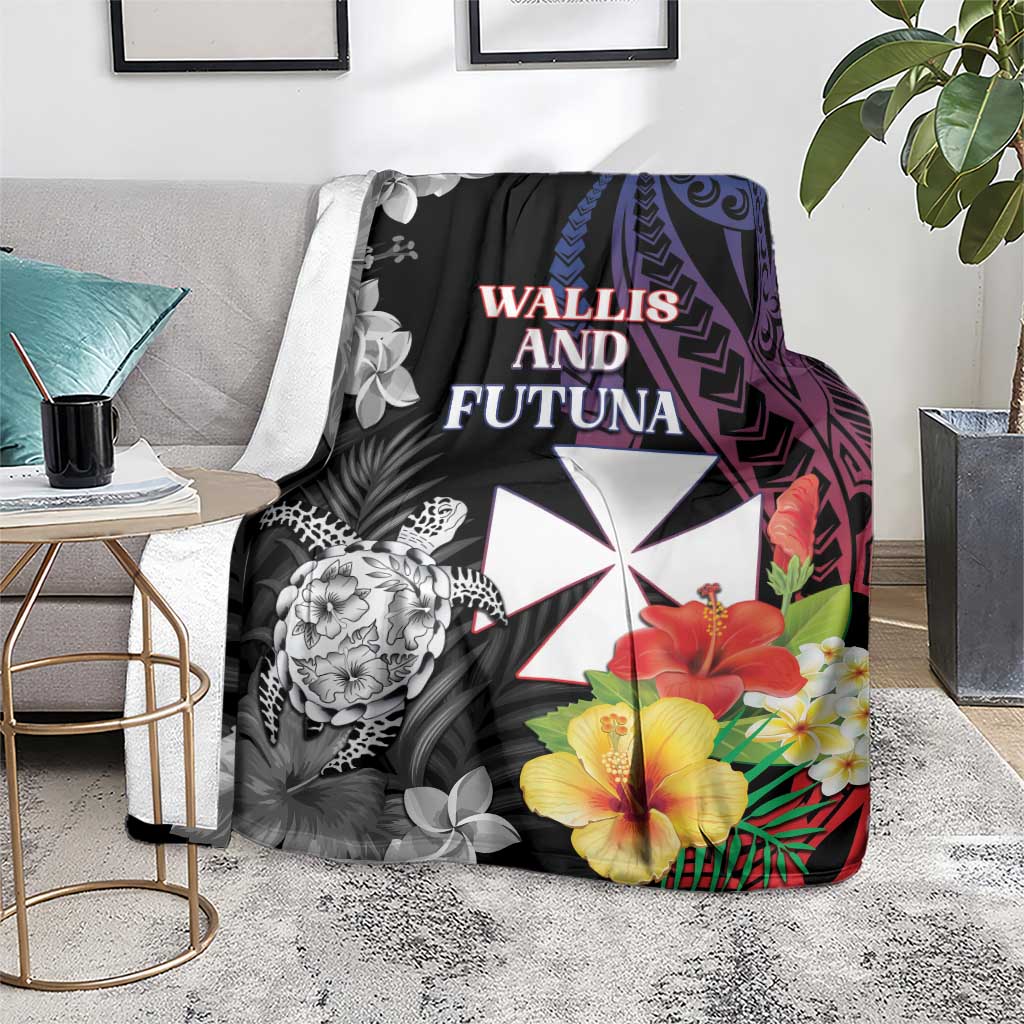 Wallis and Futuna Bastille Day Blanket Tropical Turtle Hibiscus Polynesian Pattern LT05 - Polynesian Pride