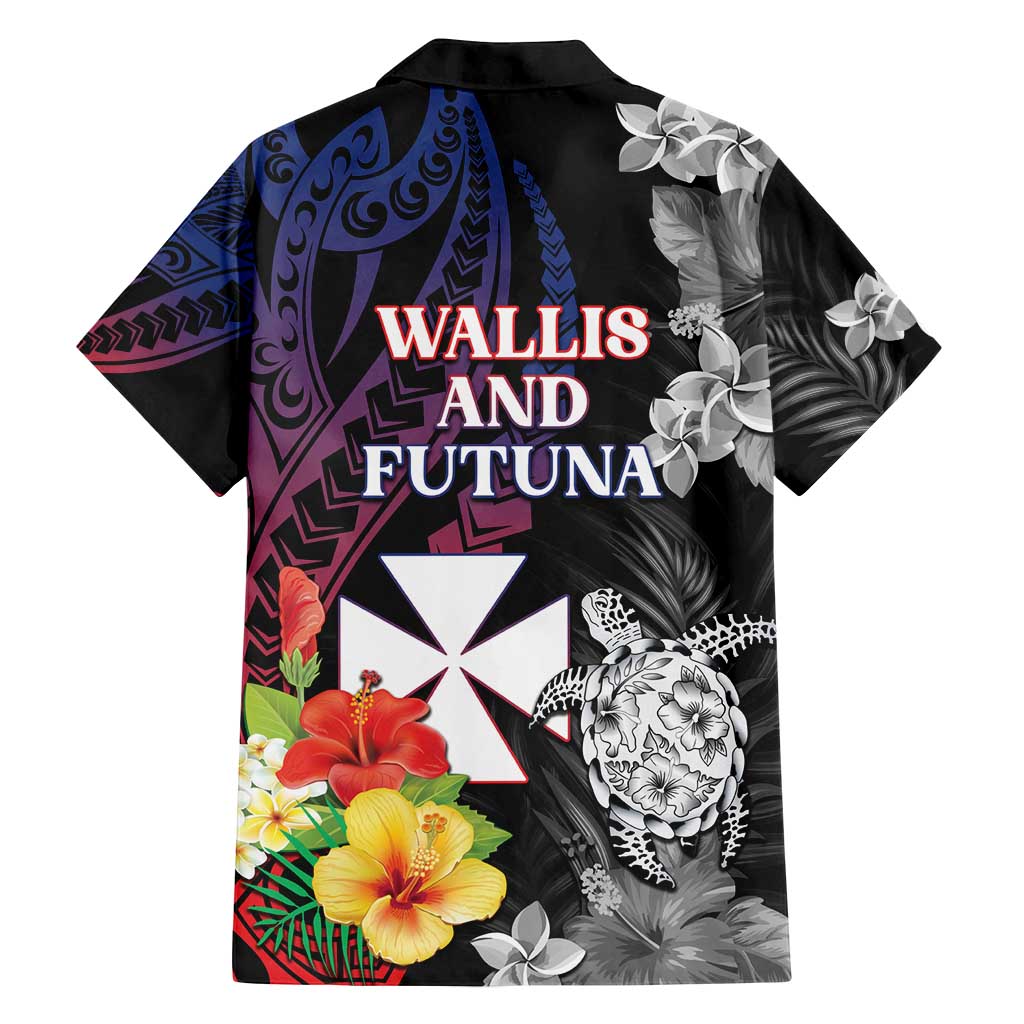 Wallis and Futuna Bastille Day Family Matching Off Shoulder Maxi Dress and Hawaiian Shirt Tropical Turtle Hibiscus Polynesian Pattern