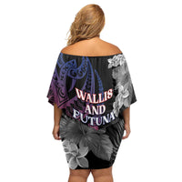 Wallis and Futuna Bastille Day Family Matching Off Shoulder Short Dress and Hawaiian Shirt Tropical Turtle Hibiscus Polynesian Pattern