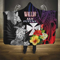 Wallis and Futuna Bastille Day Hooded Blanket Tropical Turtle Hibiscus Polynesian Pattern LT05 - Polynesian Pride