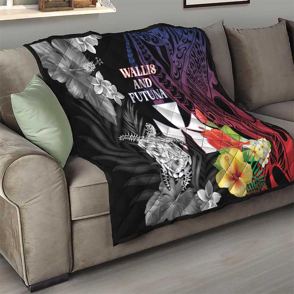 Wallis and Futuna Bastille Day Quilt Tropical Turtle Hibiscus Polynesian Pattern LT05 - Polynesian Pride