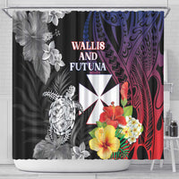 Wallis and Futuna Bastille Day Shower Curtain Tropical Turtle Hibiscus Polynesian Pattern LT05 - Polynesian Pride