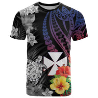 Wallis and Futuna Bastille Day T Shirt Tropical Turtle Hibiscus Polynesian Pattern LT05 Black - Polynesian Pride