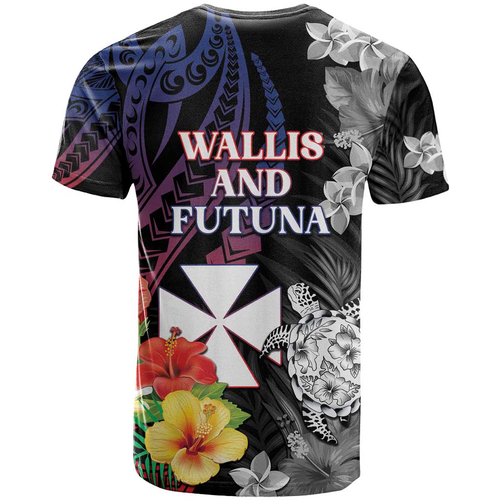 Wallis and Futuna Bastille Day T Shirt Tropical Turtle Hibiscus Polynesian Pattern LT05 - Polynesian Pride