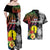 New Caledonia Bastille Day Couples Matching Off Shoulder Maxi Dress and Hawaiian Shirt Tropical Turtle Hibiscus Polynesian Pattern