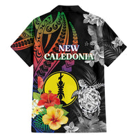 New Caledonia Bastille Day Family Matching Long Sleeve Bodycon Dress and Hawaiian Shirt Tropical Turtle Hibiscus Polynesian Pattern