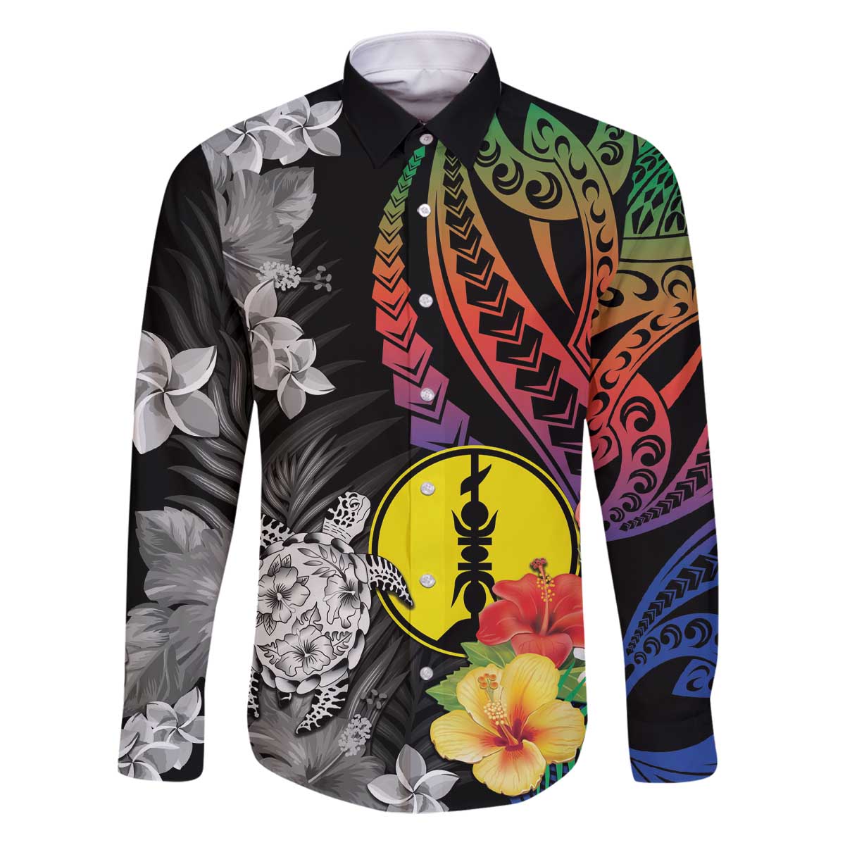 New Caledonia Bastille Day Family Matching Puletasi and Hawaiian Shirt Tropical Turtle Hibiscus Polynesian Pattern